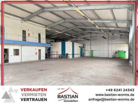 Andocken, einlagern, loslegen: Gewerbehalle m. Betriebsräumen, Kühlzelle & 8 Stellpl. – Westhofen, 67593 Westhofen, Halle
